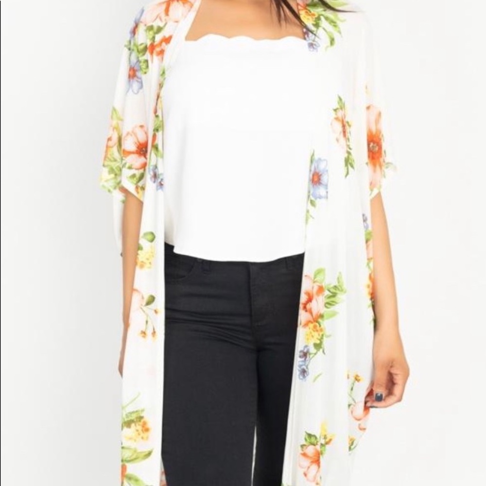 NEW White Floral Kimono